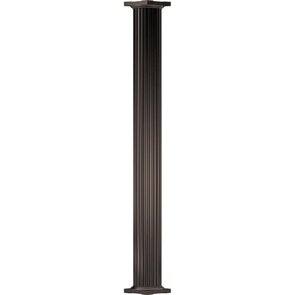 Ekena Millwork 15" x 12' Endura-Aluminum Column, Round Shaft (For Post Wrap Installation), Non-Tapered, FLuted EA1512RNFSFTUTU - main